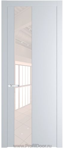 Дверь Profil Doors 19PW цвет Вайт (RAL 110 96 02) стекло Lacobel Перламутровый лак молдинг Серебро