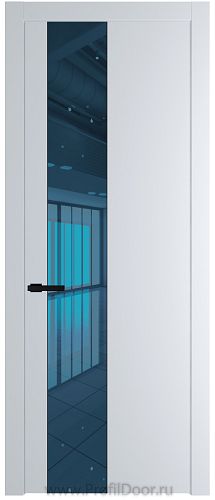 Дверь Profil Doors 19PW цвет Вайт (RAL 110 96 02) стекло Зеркало Blue молдинг Черный матовый