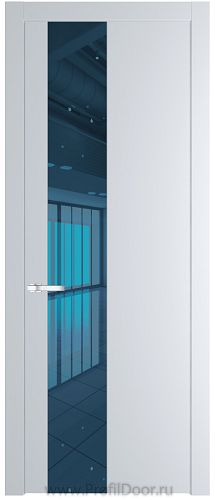 Дверь Profil Doors 19PW цвет Вайт (RAL 110 96 02) стекло Зеркало Blue молдинг Серебро