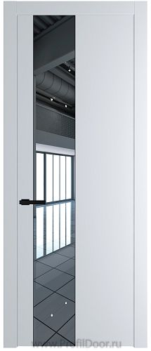 Дверь Profil Doors 19PW цвет Вайт (RAL 110 96 02) стекло Зеркало молдинг Черный матовый