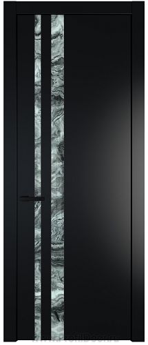 Дверь Profil Doors 20PW цвет Блэк стекло Атриум серебро молдинг Черный матовый
