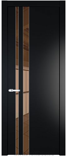 Дверь Profil Doors 20PW цвет Блэк стекло Зеркало Bronza молдинг Серебро