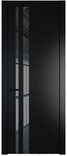 Дверь Profil Doors 20PW цвет Блэк стекло Зеркало Grey молдинг Черный матовый