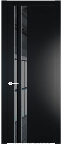 Дверь Profil Doors 20PW цвет Блэк стекло Зеркало Grey молдинг Серебро