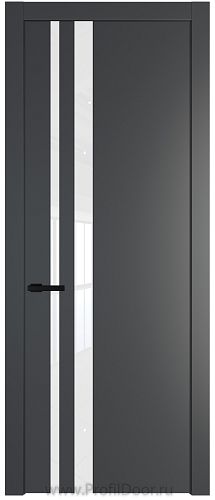 Дверь Profil Doors 20PW цвет Графит (Pantone 425С) стекло Lacobel лак Классик молдинг Черный матовый