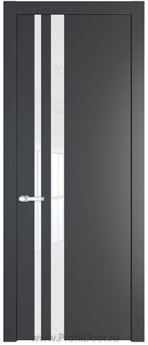 Дверь Profil Doors 20PW цвет Графит (Pantone 425С) стекло Lacobel лак Классик молдинг Серебро