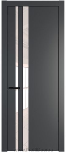 Дверь Profil Doors 20PW цвет Графит (Pantone 425С) стекло Lacobel Перламутровый лак молдинг Черный матовый