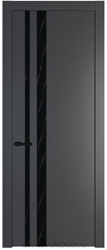 Дверь Profil Doors 20PW цвет Графит (Pantone 425С) стекло Неро мрамор молдинг Черный матовый