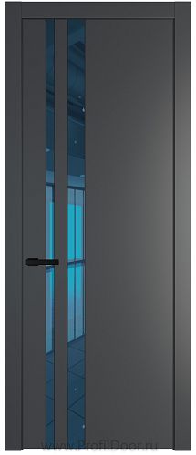 Дверь Profil Doors 20PW цвет Графит (Pantone 425С) стекло Зеркало Blue молдинг Черный матовый