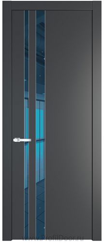 Дверь Profil Doors 20PW цвет Графит (Pantone 425С) стекло Зеркало Blue молдинг Серебро