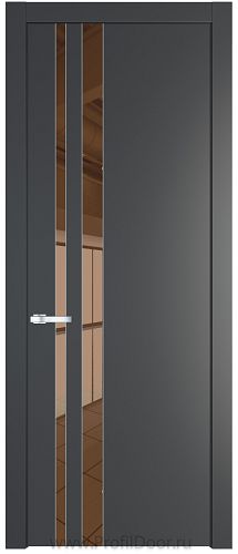 Дверь Profil Doors 20PW цвет Графит (Pantone 425С) стекло Зеркало Bronza молдинг Серебро