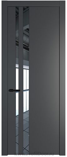 Дверь Profil Doors 20PW цвет Графит (Pantone 425С) стекло Зеркало молдинг Черный матовый