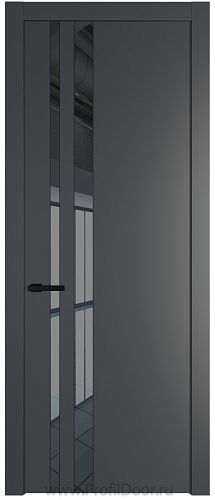 Дверь Profil Doors 20PW цвет Графит (Pantone 425С) стекло Зеркало Grey молдинг Черный матовый