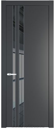 Дверь Profil Doors 20PW цвет Графит (Pantone 425С) стекло Зеркало Grey молдинг Серебро