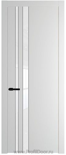 Дверь Profil Doors 20PW цвет Крем Вайт (RAL 120-02) стекло Lacobel лак Классик молдинг Черный матовый