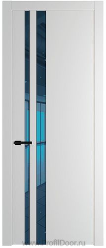 Дверь Profil Doors 20PW цвет Крем Вайт (RAL 120-02) стекло Зеркало Blue молдинг Черный матовый