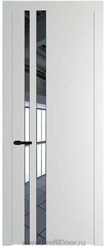 Дверь Profil Doors 20PW цвет Крем Вайт (RAL 120-02) стекло Зеркало молдинг Черный матовый