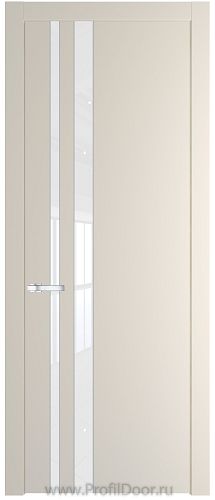 Дверь Profil Doors 20PW цвет Кремовая Магнолия (RAL 120-04) стекло Lacobel лак Классик молдинг Серебро