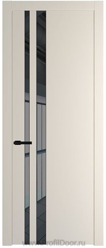 Дверь Profil Doors 20PW цвет Кремовая Магнолия (RAL 120-04) стекло Зеркало Grey молдинг Черный матовый