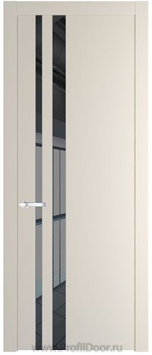 Дверь Profil Doors 20PW цвет Кремовая Магнолия (RAL 120-04) стекло Зеркало Grey молдинг Серебро