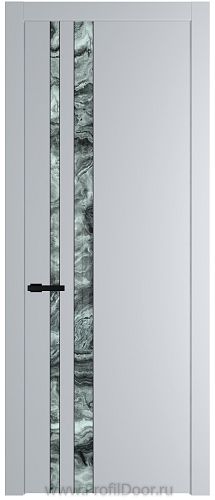 Дверь Profil Doors 20PW цвет Лайт Грей (RAL 870-01) стекло Атриум серебро молдинг Черный матовый