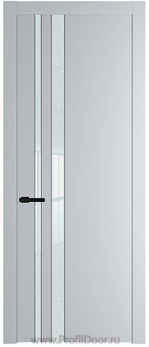 Дверь Profil Doors 20PW цвет Лайт Грей (RAL 870-01) стекло Lacobel Белый лак молдинг Черный матовый