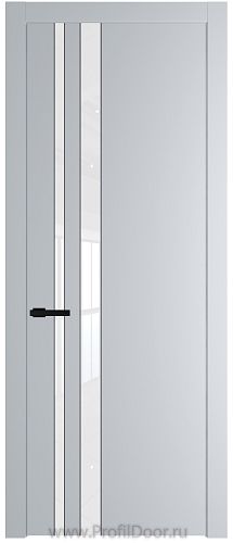 Дверь Profil Doors 20PW цвет Лайт Грей (RAL 870-01) стекло Lacobel лак Классик молдинг Черный матовый