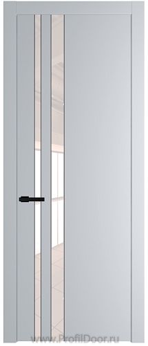 Дверь Profil Doors 20PW цвет Лайт Грей (RAL 870-01) стекло Lacobel Перламутровый лак молдинг Черный матовый