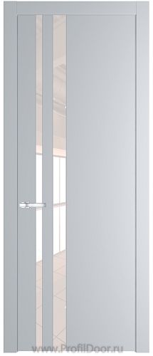 Дверь Profil Doors 20PW цвет Лайт Грей (RAL 870-01) стекло Lacobel Перламутровый лак молдинг Серебро