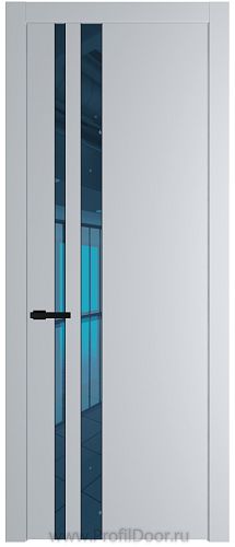 Дверь Profil Doors 20PW цвет Лайт Грей (RAL 870-01) стекло Зеркало Blue молдинг Черный матовый