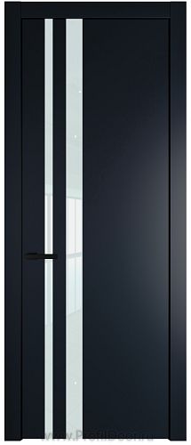 Дверь Profil Doors 20PW цвет Нэви Блу (RAL 7016) стекло Lacobel Белый лак молдинг Черный матовый