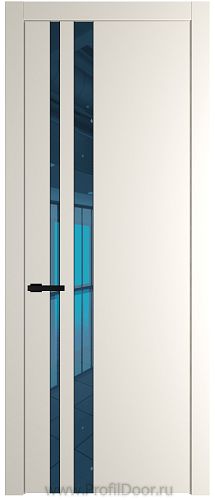 Дверь Profil Doors 20PW цвет Перламутр белый стекло Зеркало Blue молдинг Черный матовый