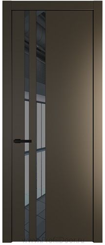 Дверь Profil Doors 20PW цвет Перламутр бронза стекло Зеркало Grey молдинг Черный матовый