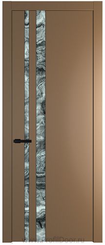 Дверь Profil Doors 20PW цвет Перламутр золото стекло Атриум серебро молдинг Черный матовый