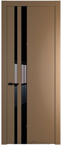 Дверь Profil Doors 20PW цвет Перламутр золото стекло Lacobel Черный лак молдинг Черный матовый