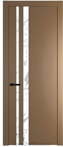 Дверь Profil Doors 20PW цвет Перламутр золото стекло Нефи белый узор серебро молдинг Черный матовый