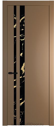 Дверь Profil Doors 20PW цвет Перламутр золото стекло Нефи черный узор золото молдинг Черный матовый