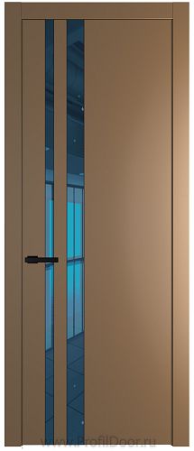 Дверь Profil Doors 20PW цвет Перламутр золото стекло Зеркало Blue молдинг Черный матовый