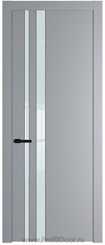 Дверь Profil Doors 20PW цвет Смоки (RAL 870-02) стекло Lacobel Белый лак молдинг Черный матовый