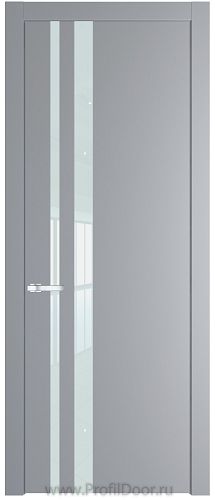 Дверь Profil Doors 20PW цвет Смоки (RAL 870-02) стекло Lacobel Белый лак молдинг Серебро