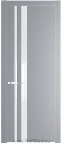 Дверь Profil Doors 20PW цвет Смоки (RAL 870-02) стекло Lacobel лак Классик молдинг Серебро