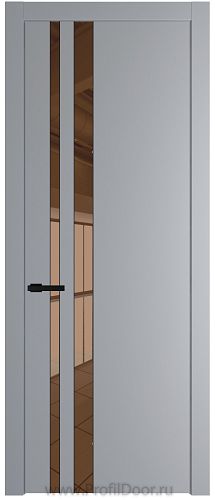 Дверь Profil Doors 20PW цвет Смоки (RAL 870-02) стекло Зеркало Bronza молдинг Черный матовый