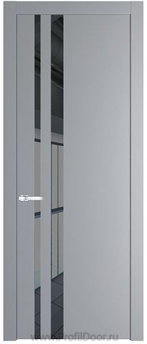 Дверь Profil Doors 20PW цвет Смоки (RAL 870-02) стекло Зеркало Grey молдинг Серебро