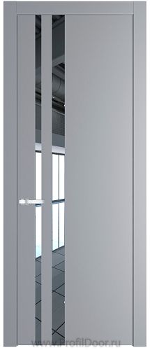 Дверь Profil Doors 20PW цвет Смоки (RAL 870-02) стекло Зеркало молдинг Серебро