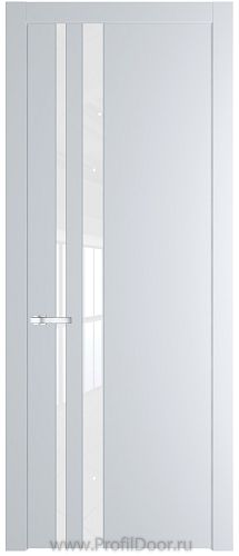 Дверь Profil Doors 20PW цвет Вайт (RAL 110 96 02) стекло Lacobel лак Классик молдинг Серебро