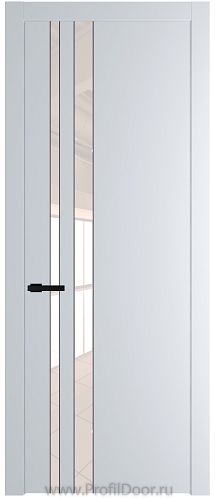 Дверь Profil Doors 20PW цвет Вайт (RAL 110 96 02) стекло Lacobel Перламутровый лак молдинг Черный матовый