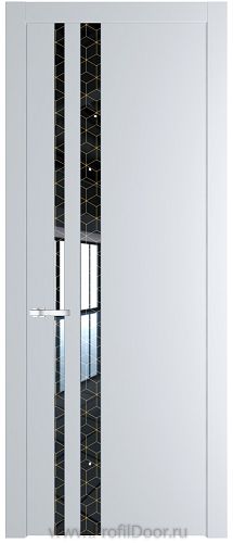 Дверь Profil Doors 20PW цвет Вайт (RAL 110 96 02) стекло Лоран узор золото молдинг Серебро