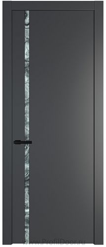 Дверь Profil Doors 21PW цвет Графит (Pantone 425С) стекло Атриум серебро молдинг Черный матовый