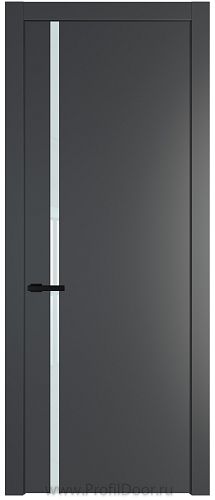 Дверь Profil Doors 21PW цвет Графит (Pantone 425С) стекло Lacobel Белый лак молдинг Черный матовый