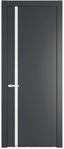 Дверь Profil Doors 21PW цвет Графит (Pantone 425С) стекло Lacobel лак Классик молдинг Серебро